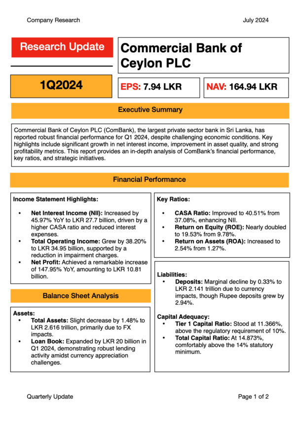 Commercial Bank of Ceylon PLC (1Q2024)