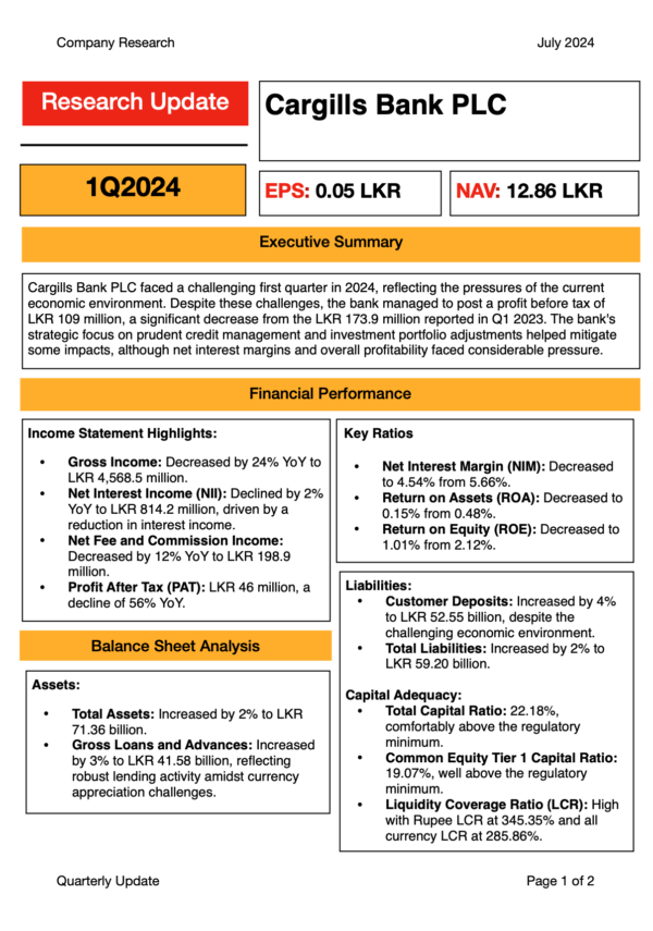 Cargills Bank PLC (1Q2024)