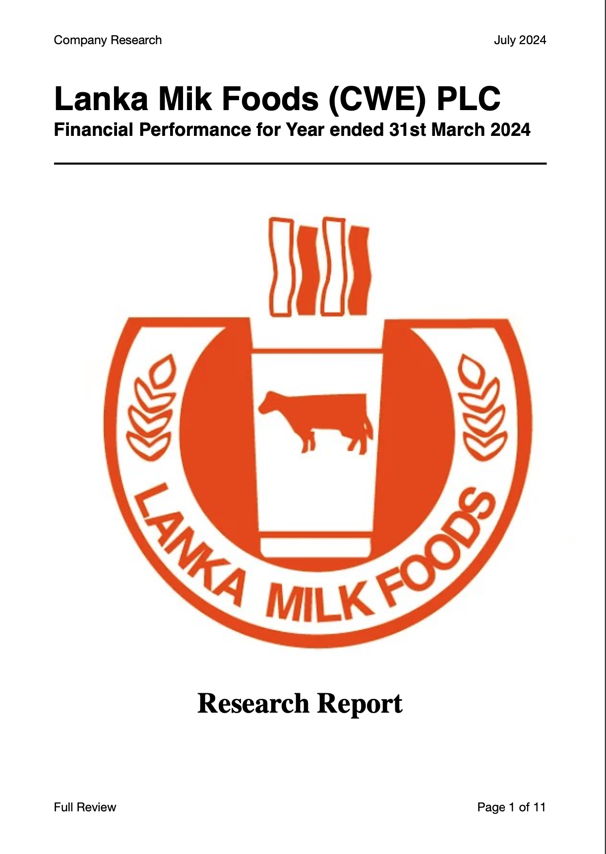 Lanka Milk Foods PLC: Rising Costs overshadows profitability