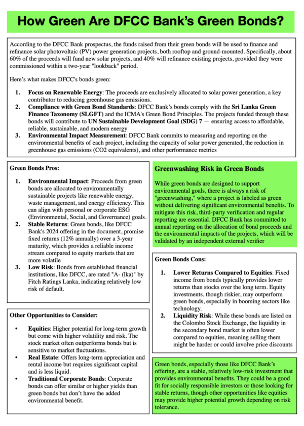 DFCC Green Bonds 2024