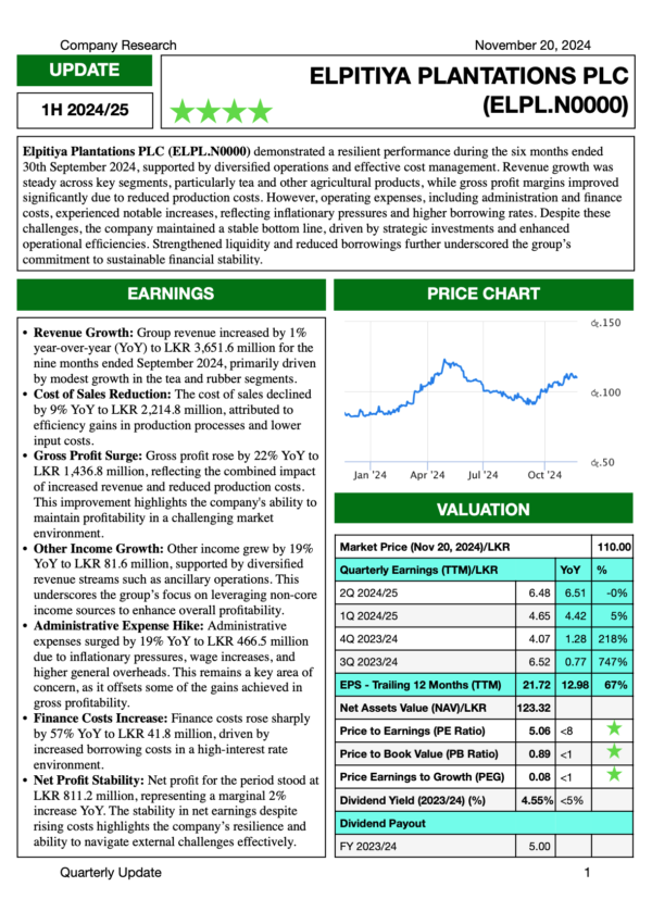 Elpitiya Plantations PLC (1H 2024/25)