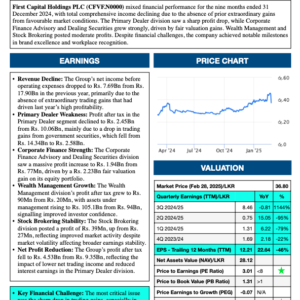 First Capital Holdings PLC (3Q 2024/25)
